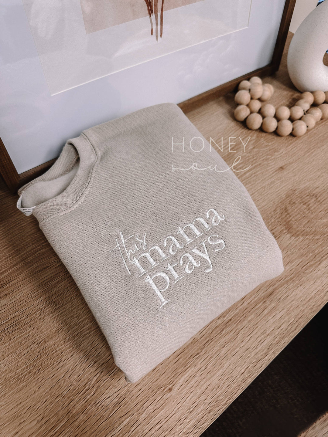 This Mama Prays Embroidered Sweatshirt-Graphic Sweaters-Honey Soul LLC-Shop with Bloom West Boutique, Women's Fashion Boutique, Located in Houma, Louisiana