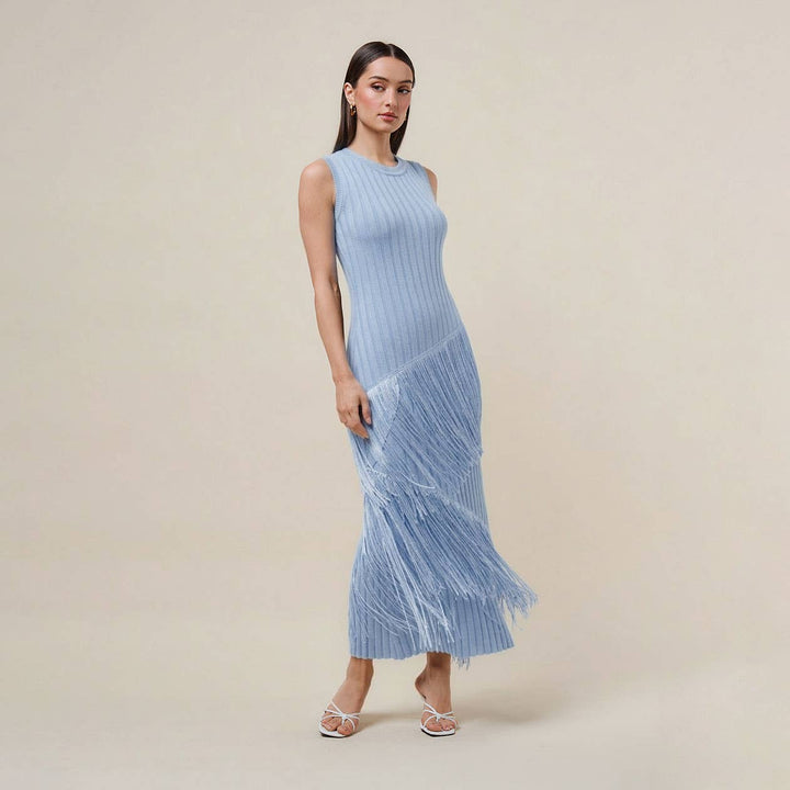 AD3366 Asymmetric fringe maxi dress-Able-Shop with Bloom West Boutique, Women&