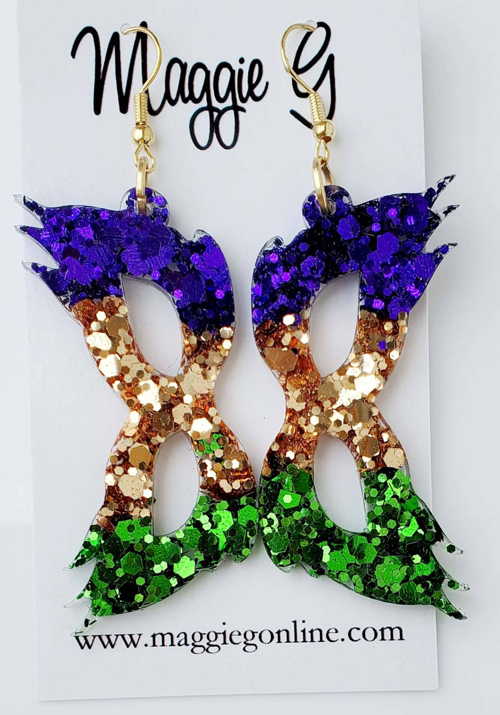 Mardi Gras Mask Earrings-Earrings-Maggie G-Shop with Bloom West Boutique, Women's Fashion Boutique, Located in Houma, Louisiana
