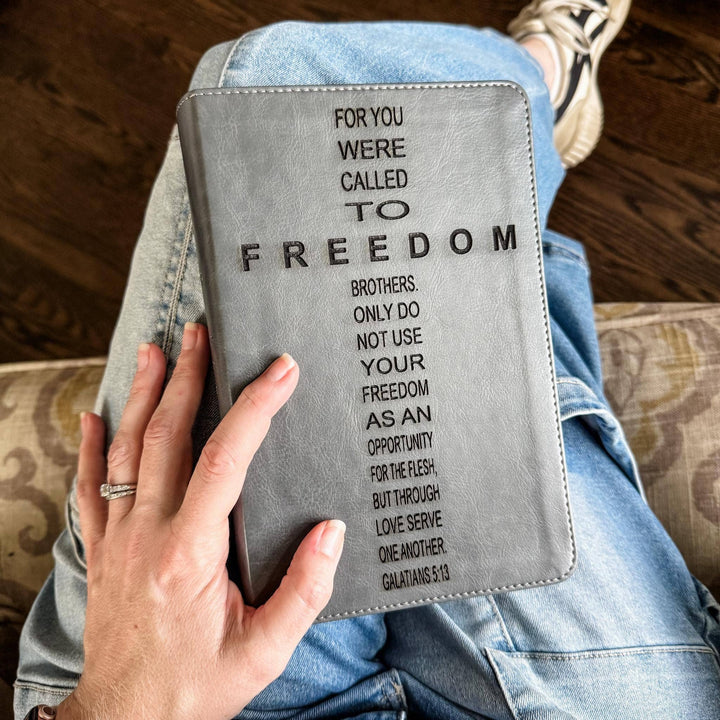 ESV Gray Student Study Bible - Called to Freedom - CUSTOM-Bibles & Devotionals-Joy Creative Bibles-Shop with Bloom West Boutique, Women's Fashion Boutique, Located in Houma, Louisiana