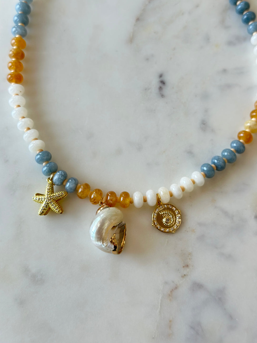 Cora Tide Gold Plated Charm Necklace-Jewelry-Bloom West Boutique-Shop with Bloom West Boutique, Women's Fashion Boutique, Located in Houma, Louisiana