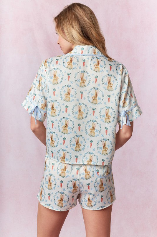 Easter Bunny PJ Set-Pajamas-Peach Love-Shop with Bloom West Boutique, Women's Fashion Boutique, Located in Houma, Louisiana