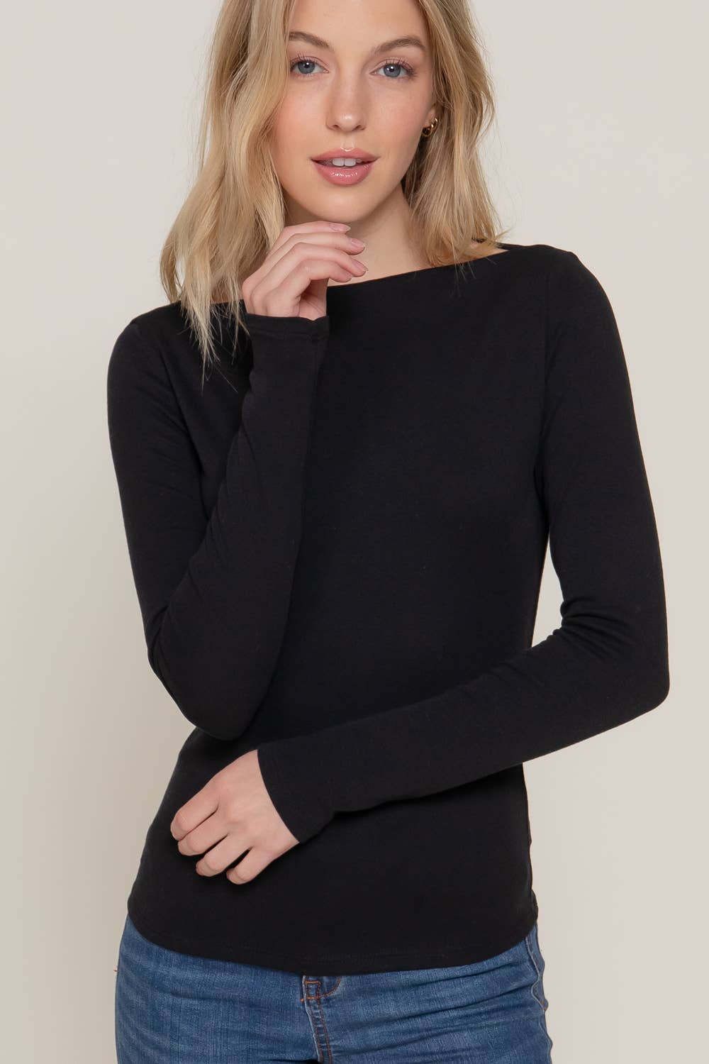 Boat Neck Rib Knit Top-Tops-Active Basic | Active USA-Shop with Bloom West Boutique, Women's Fashion Boutique, Located in Houma, Louisiana