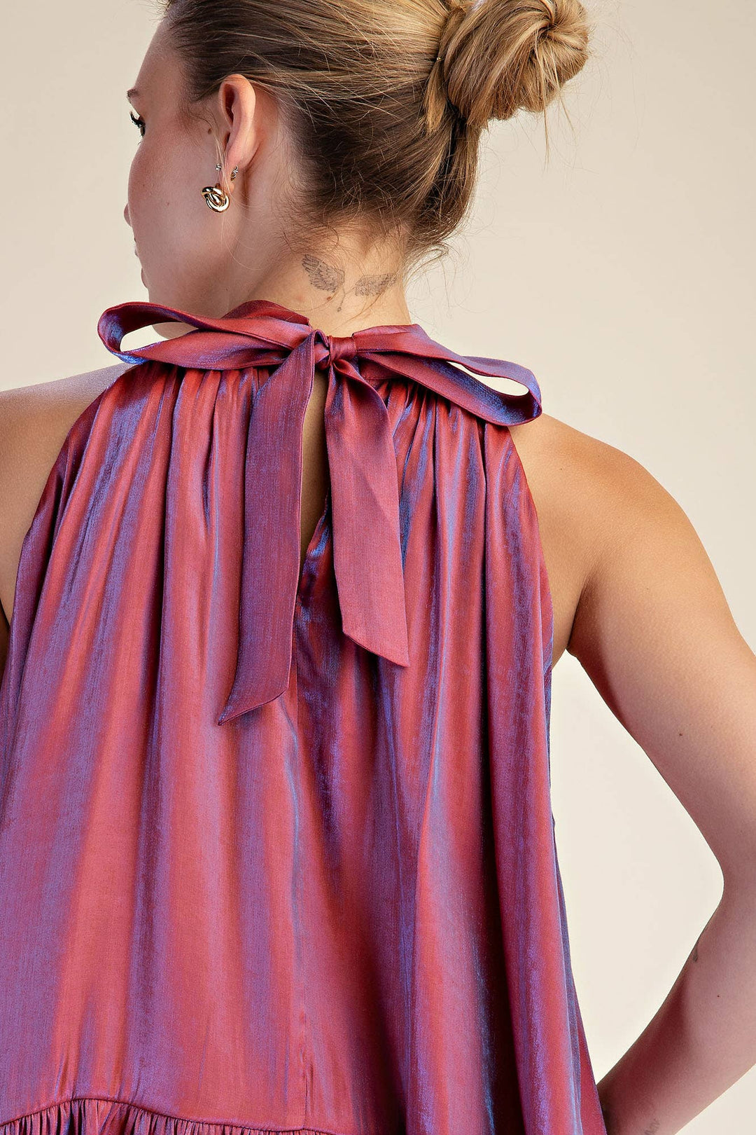 Ruffle Halter Top With Back Neck Tie-Glam-Shop with Bloom West Boutique, Women&