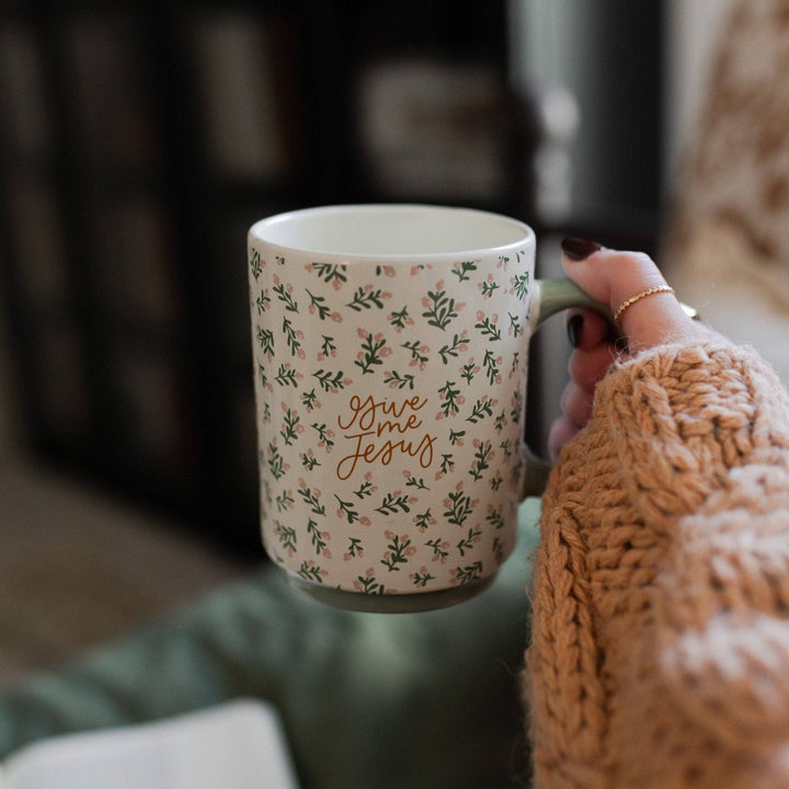 Give Me Jesus Floral Mug-The Daily Grace Co-Shop with Bloom West Boutique, Women's Fashion Boutique, Located in Houma, Louisiana