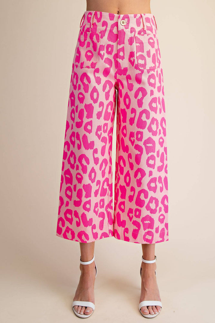 Colette Cropped Wide-Leg Neon Leopard Pants-Glam-Shop with Bloom West Boutique, Women&