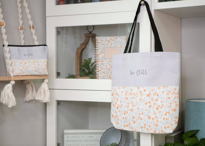 Floral Be Still Tote Bag | Tote Bag for Bible-Bible Accessories-Chosen & Cherished-Shop with Bloom West Boutique, Women's Fashion Boutique, Located in Houma, Louisiana