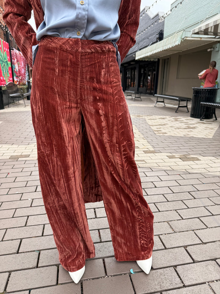 Esme Vintage Semi Flared Velvet Pants-Pants-fore collection-Shop with Bloom West Boutique, Women's Fashion Boutique, Located in Houma, Louisiana