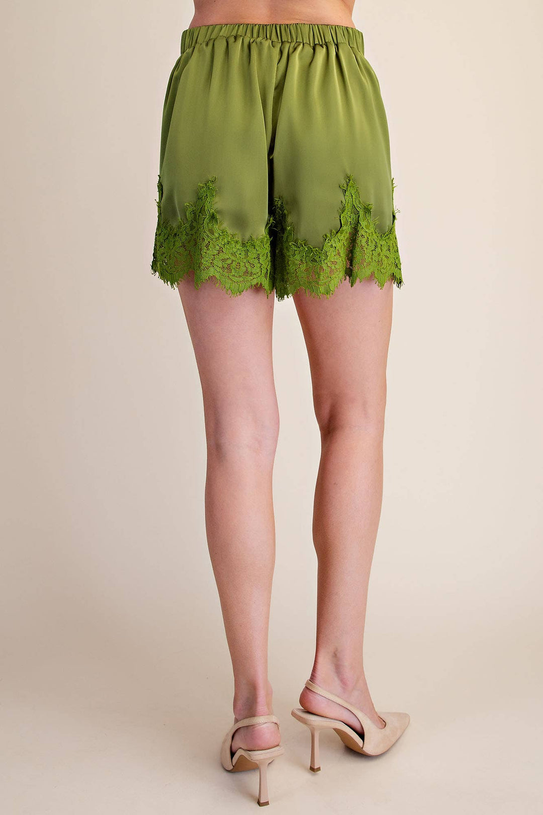 Satin Short With Lace Trim Detail-Glam-Shop with Bloom West Boutique, Women&