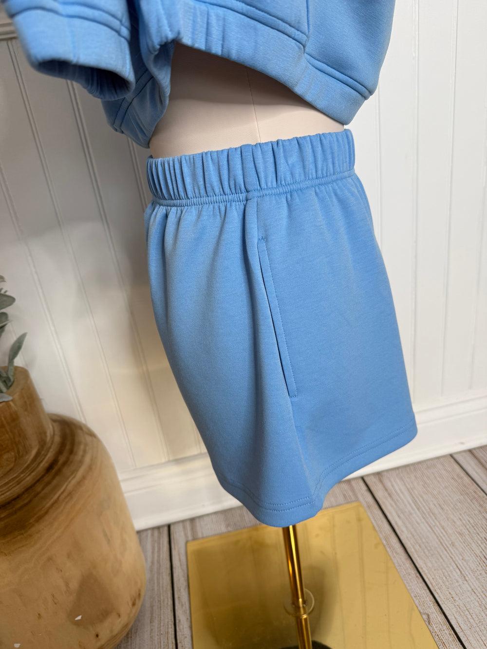 Salty Sapphire Cloud Fleece Bottoms-Shorts-Vintage Havana-Shop with Bloom West Boutique, Women's Fashion Boutique, Located in Houma, Louisiana