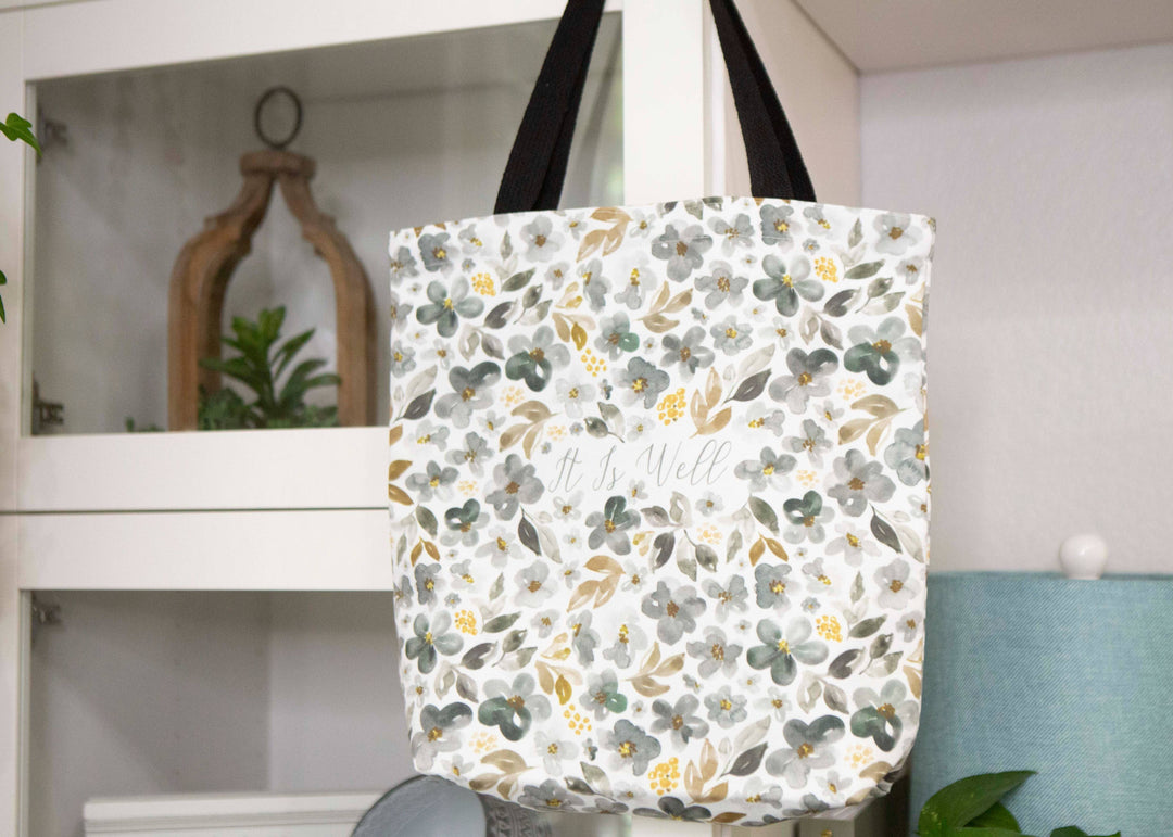 It Is Well Tote Bag for Bible | Bible Tote Bags-Accessories-Chosen & Cherished-Shop with Bloom West Boutique, Women's Fashion Boutique, Located in Houma, Louisiana