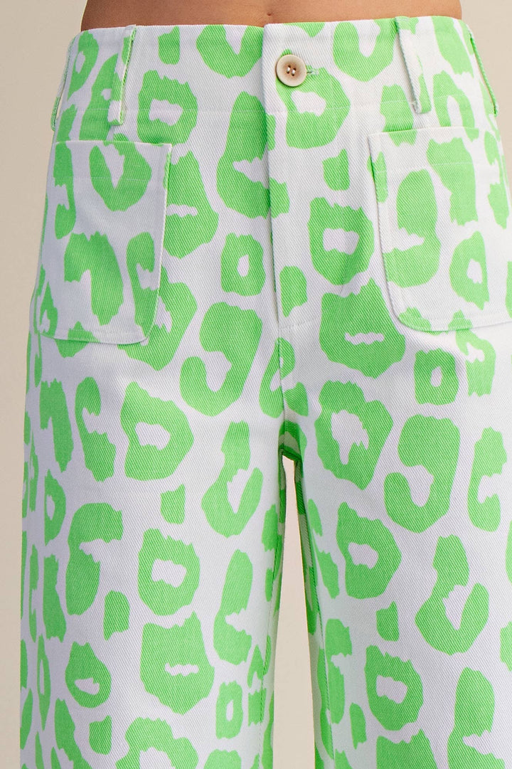 Colette Cropped Wide-Leg Neon Leopard Pants-Glam-Shop with Bloom West Boutique, Women&