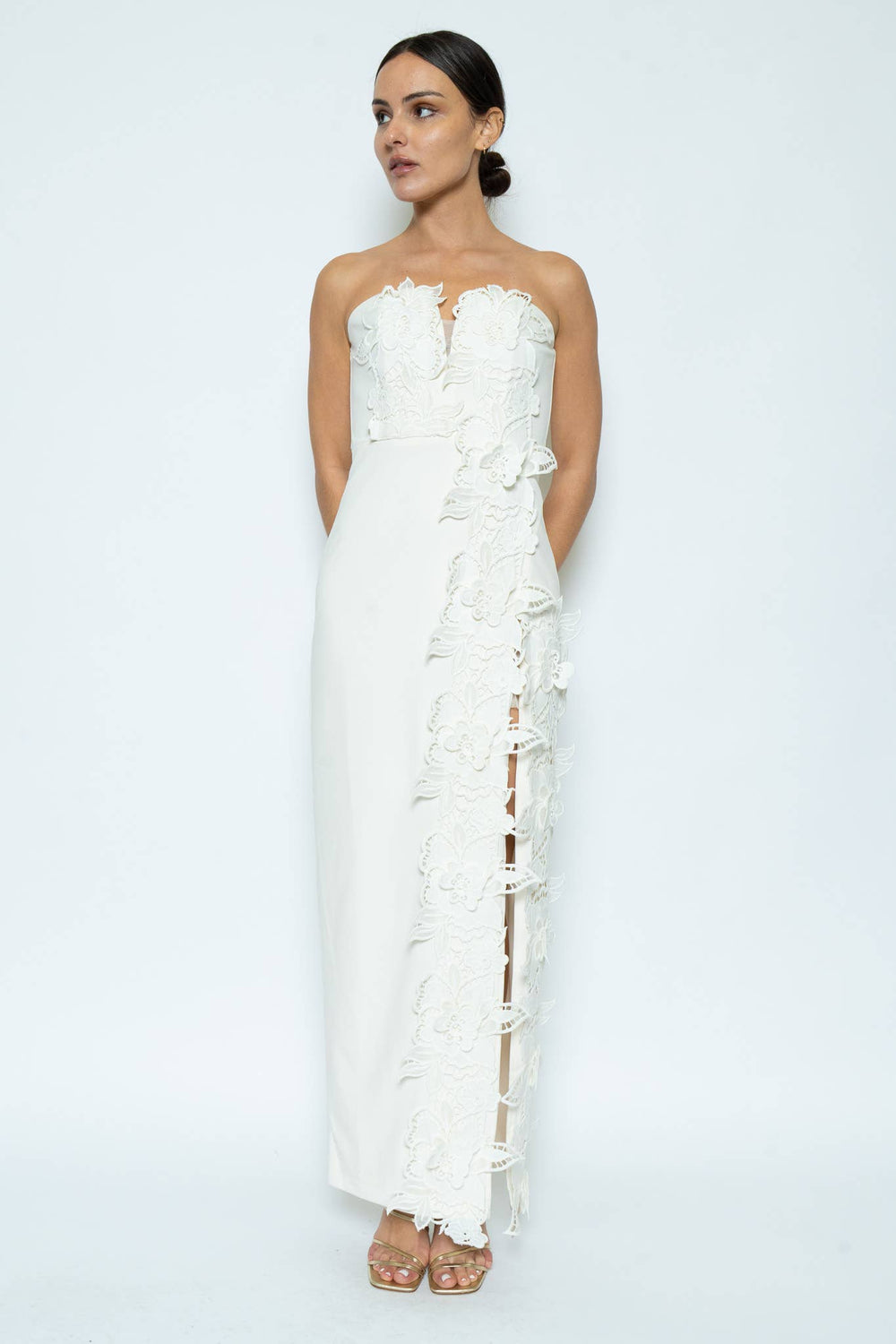 Maison Lueur Sculpted Column Gown PRE-ORDER-Maxi Dresses-Fore Collection-Shop with Bloom West Boutique, Women's Fashion Boutique, Located in Houma, Louisiana