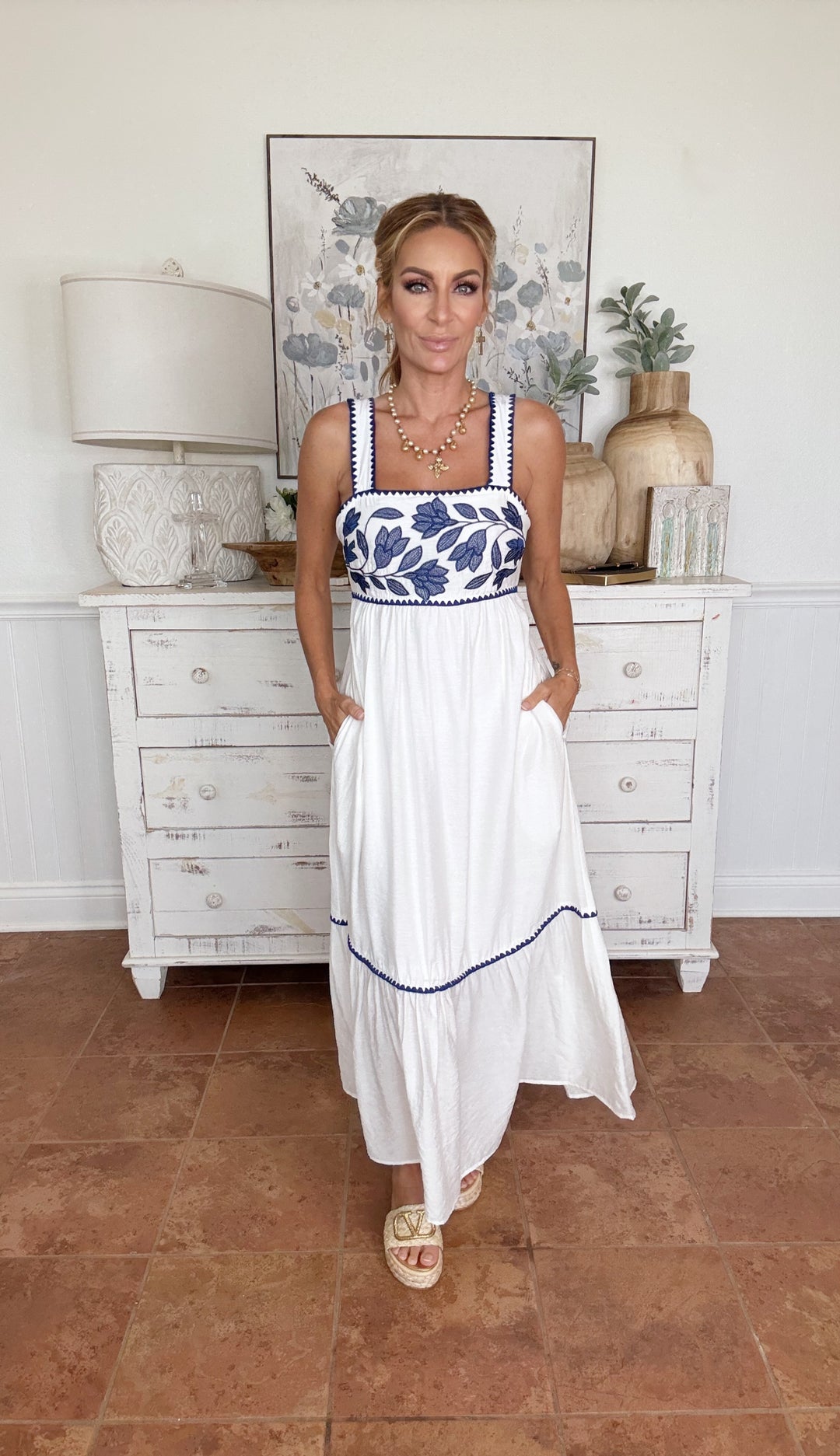 Santorini Days Dress-Midi Dresses-Entro-Shop with Bloom West Boutique, Women's Fashion Boutique, Located in Houma, Louisiana
