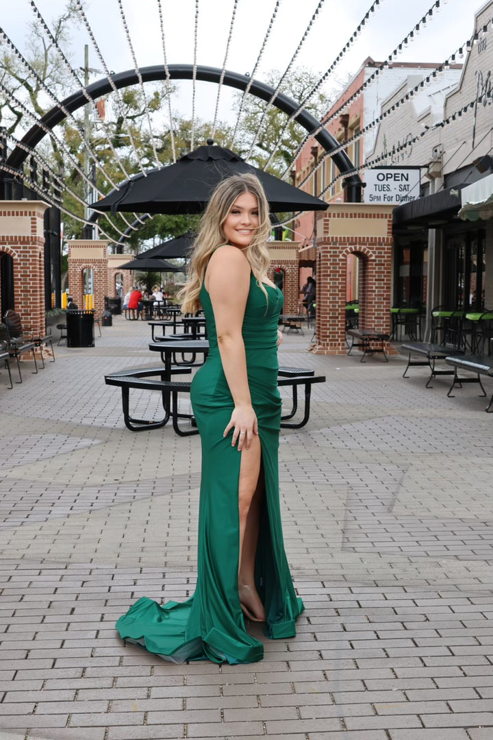 Celeste Fitted Stretch Satin Gown-Formal Gowns-ladivine by cinderella-Shop with Bloom West Boutique, Women's Fashion Boutique, Located in Houma, Louisiana