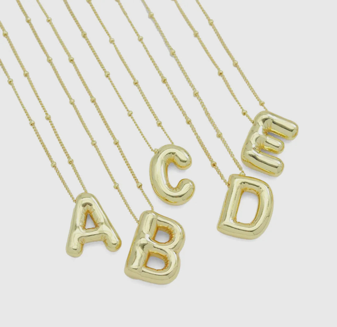 Ball Chain Balloon Initial Letter Charm Necklace-Necklaces-Best Beads & Beyond-Shop with Bloom West Boutique, Women's Fashion Boutique, Located in Houma, Louisiana