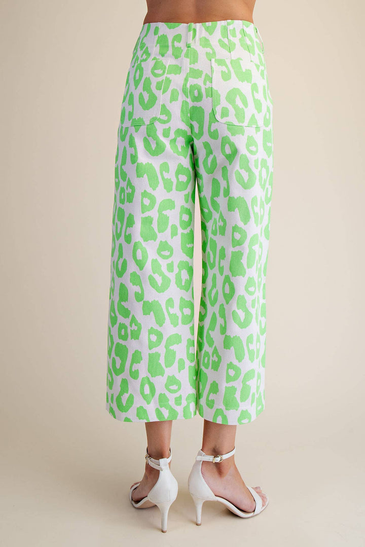 Colette Cropped Wide-Leg Neon Leopard Pants-Glam-Shop with Bloom West Boutique, Women&