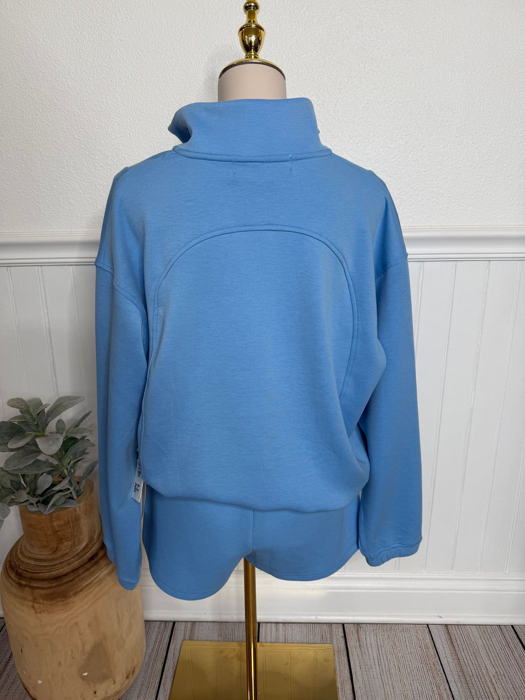 Salty Sapphire Cloud Fleece Top-Tops-Vintage Havana-Shop with Bloom West Boutique, Women's Fashion Boutique, Located in Houma, Louisiana