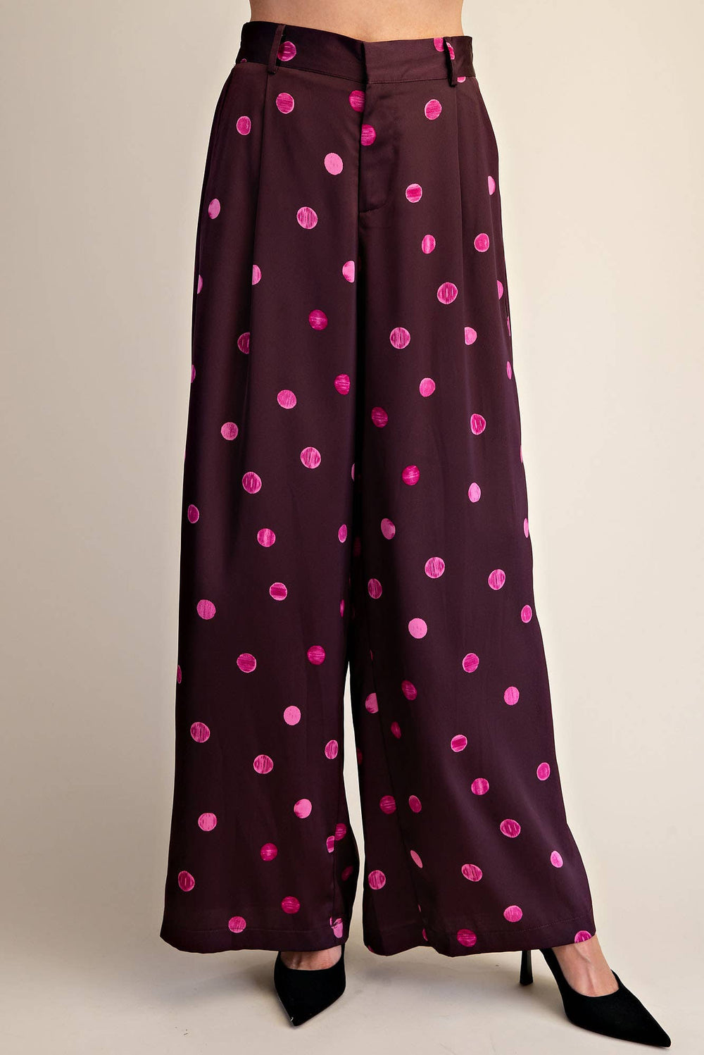 Tailored Wide Polka Dot High Waist Pants-Glam-Shop with Bloom West Boutique, Women's Fashion Boutique, Located in Houma, Louisiana