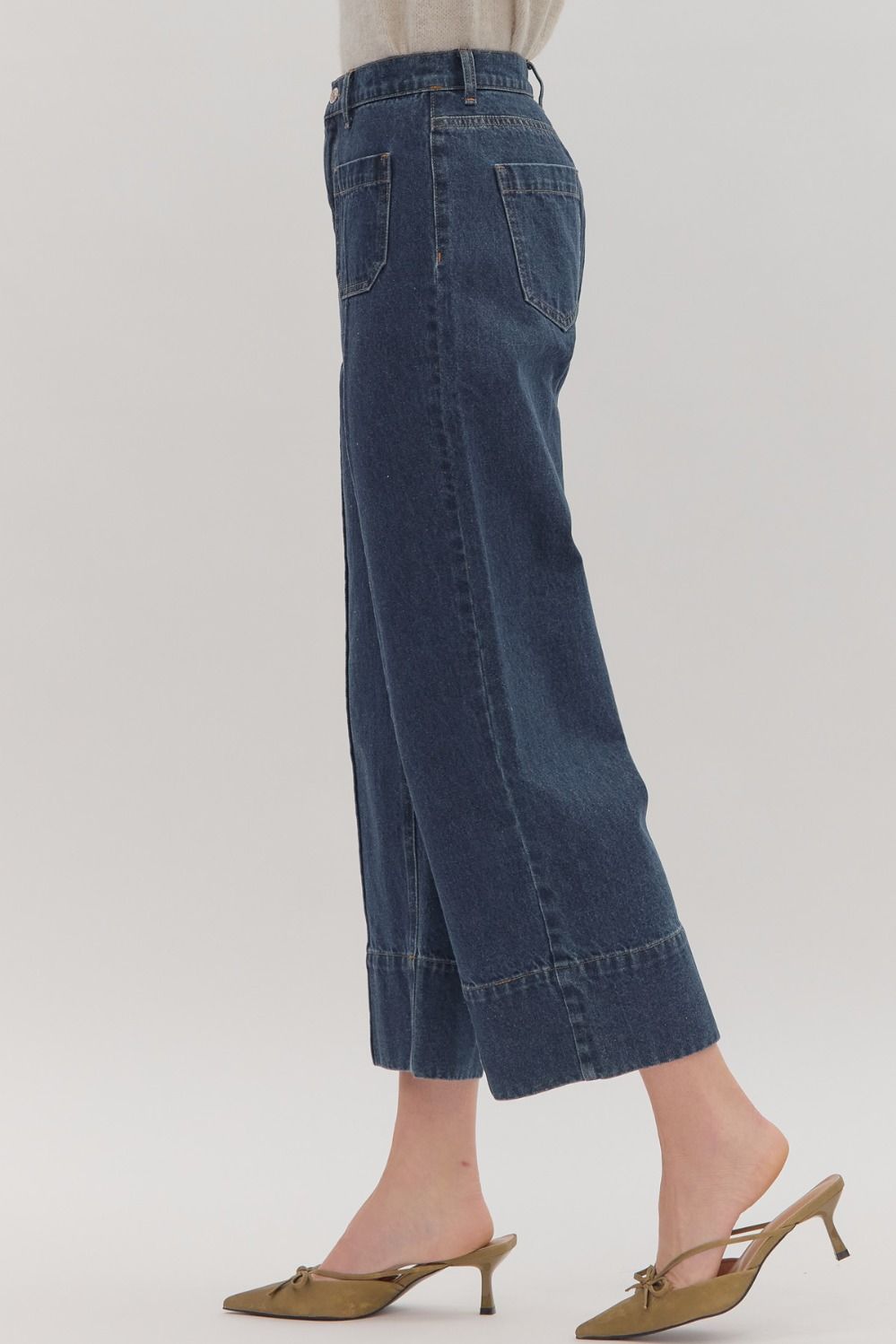 Everly Wide Legs Denim Jeans-Pants-Entro-Shop with Bloom West Boutique, Women's Fashion Boutique, Located in Houma, Louisiana