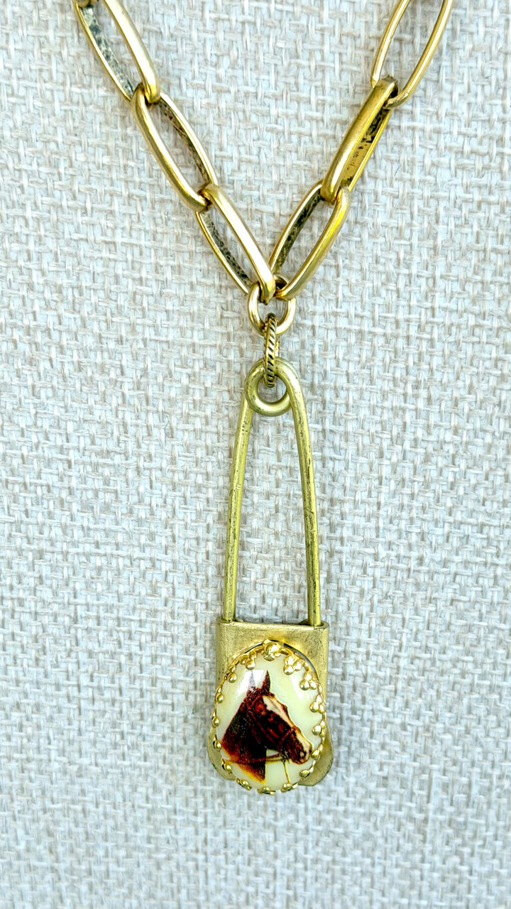 Erin Knight Vintage Horse Laundry Pin-Necklaces-Erin Knight Designs-Shop with Bloom West Boutique, Women&