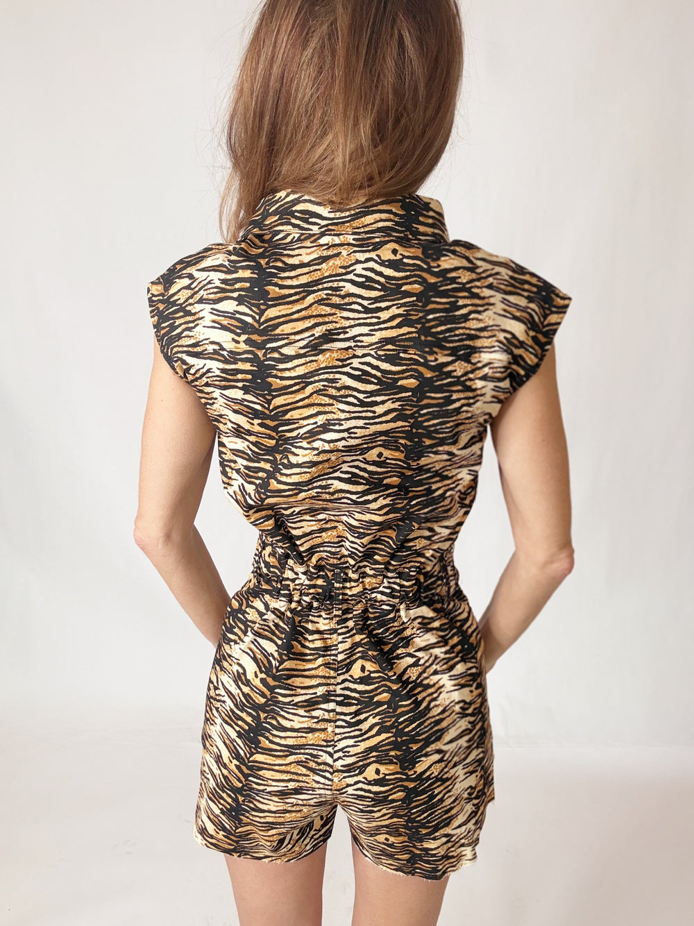 Untamed Tiger Print Romper-Rompers-Love, Leslie-Shop with Bloom West Boutique, Women's Fashion Boutique, Located in Houma, Louisiana