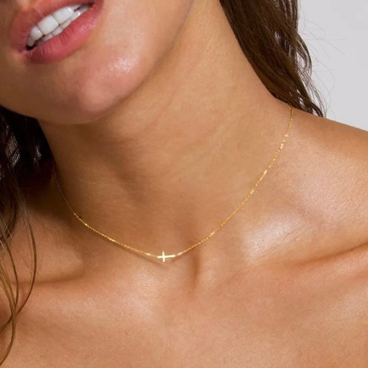DAINTY CROSS NECKLACE-Necklace-Chansuttpearls-Shop with Bloom West Boutique, Women&