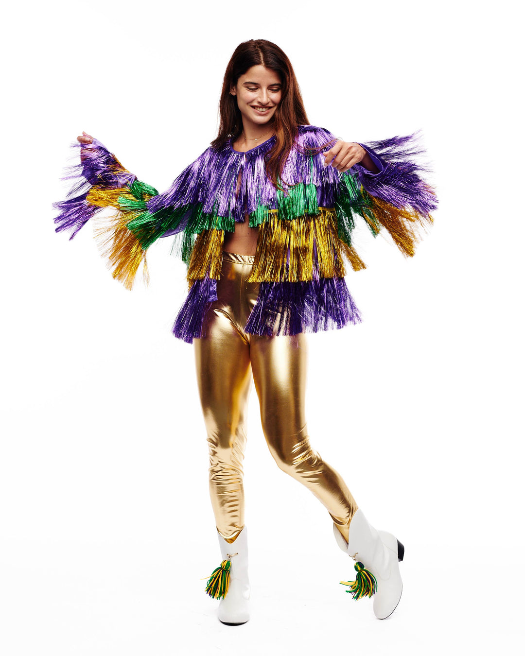 Mardi Gras tinsel jacket-SongLily-Shop with Bloom West Boutique, Women's Fashion Boutique, Located in Houma, Louisiana