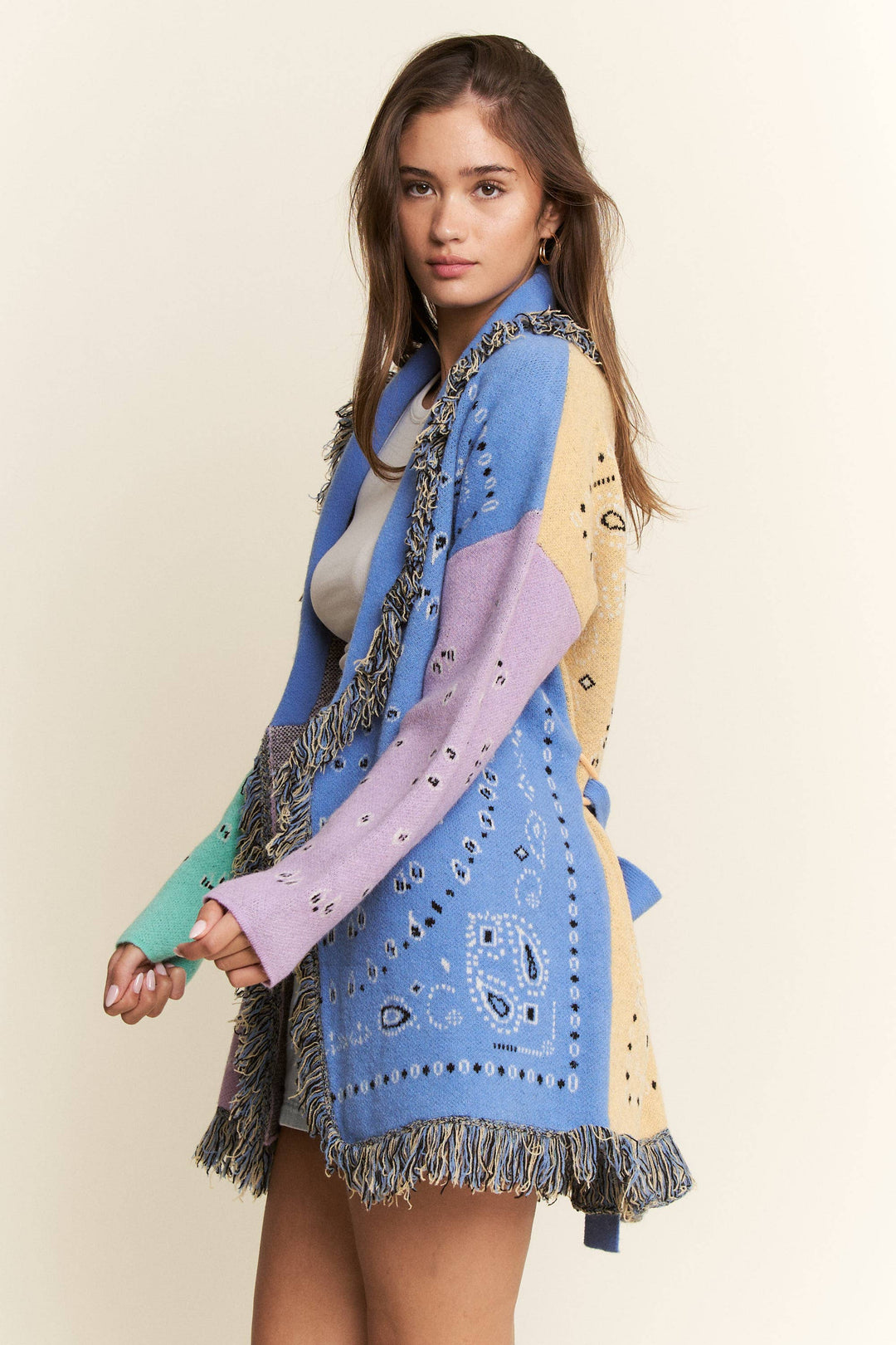 PAISLEY PRINT CONTRAST CARDIGAN-JADE BY JANE-Shop with Bloom West Boutique, Women&