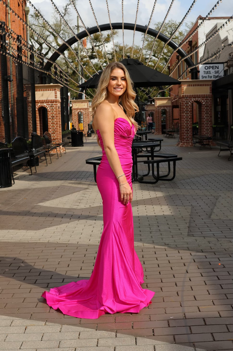 Calin Strapless Glitter Stretch Gown W/Gloves-Dresses-cinderella by divine-Shop with Bloom West Boutique, Women's Fashion Boutique, Located in Houma, Louisiana
