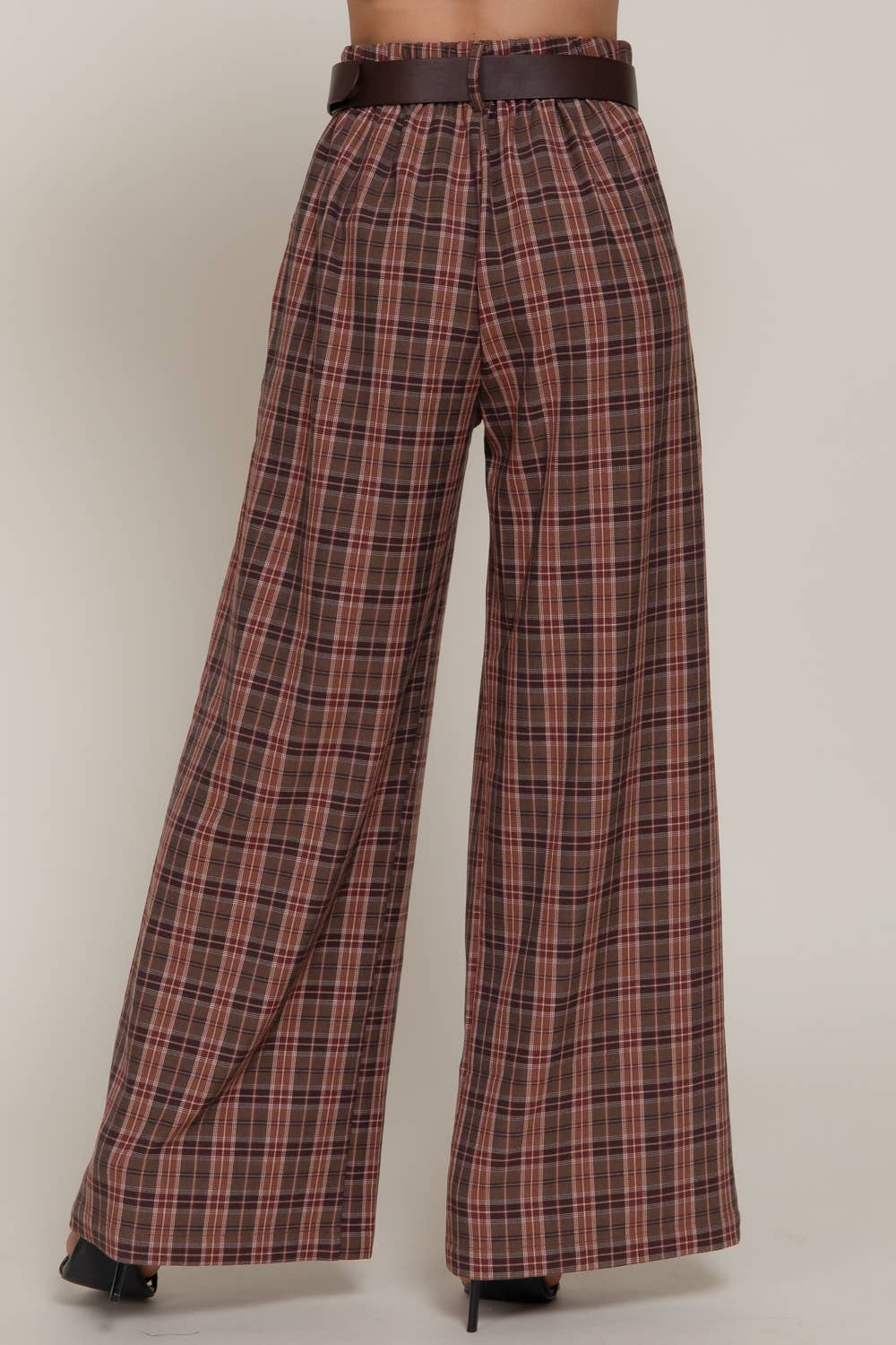 Beth Plaid Woven Wide Long Pants-Active Basic | Active USA-Shop with Bloom West Boutique, Women's Fashion Boutique, Located in Houma, Louisiana