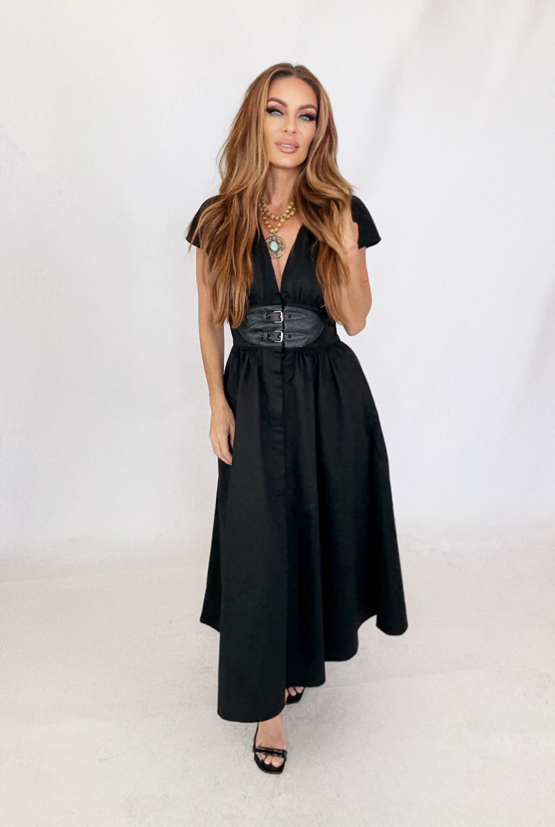 Raven Muse Midi Dress-Dresses-Endless Blu-Shop with Bloom West Boutique, Women's Fashion Boutique, Located in Houma, Louisiana