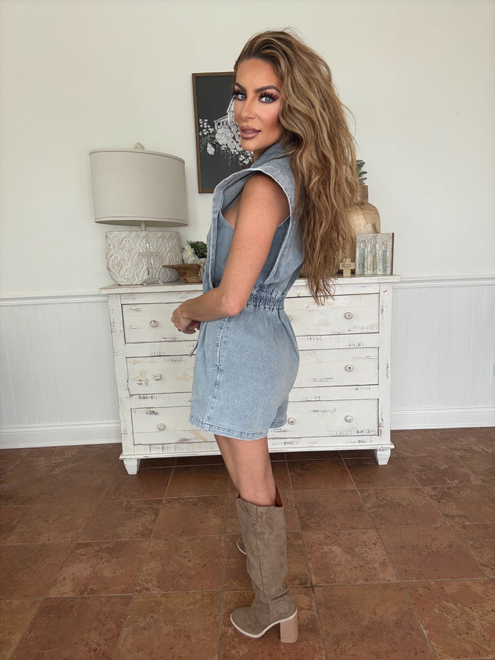 Boss Babe Blues-Rompers-baby pink-Shop with Bloom West Boutique, Women's Fashion Boutique, Located in Houma, Louisiana