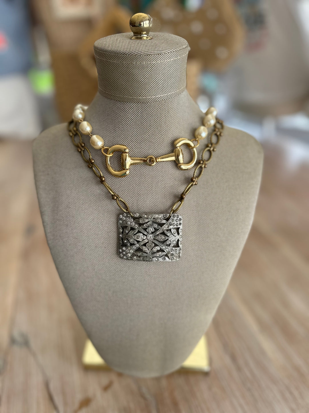 Vintage Chain with Vintage French Shoe Clip-Accessories-Erin Knight Designs-Shop with Bloom West Boutique, Women's Fashion Boutique, Located in Houma, Louisiana