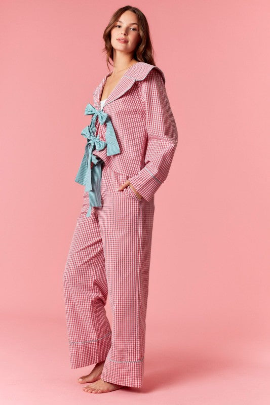 The Yuletide Bow Set-Pajamas-Peach Love-Shop with Bloom West Boutique, Women's Fashion Boutique, Located in Houma, Louisiana