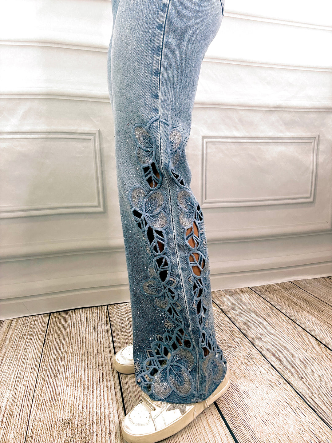 Petals &amp; Pavé Jeans
