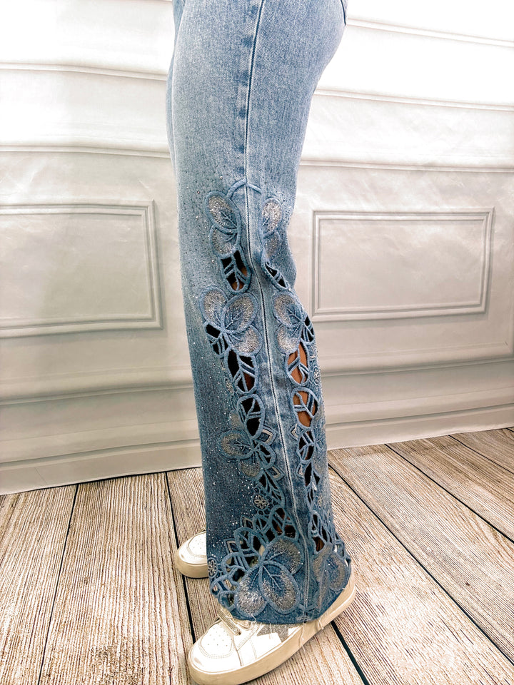 Petals &amp; Pavé Jeans