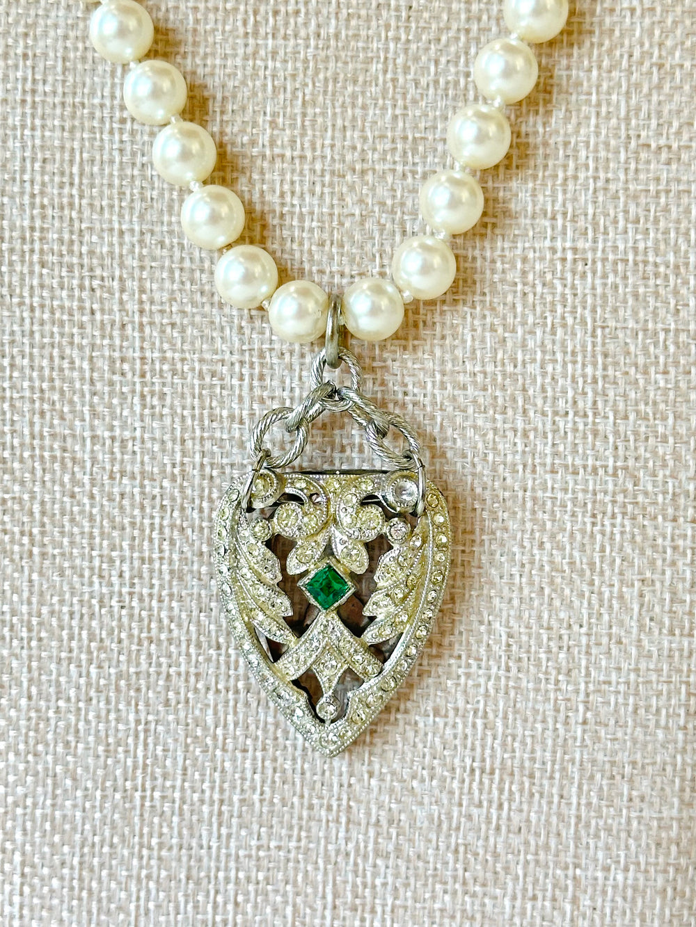 Erin Knight Vintage Pearls With Vintage Fur Clip Necklace-Necklaces-Erin Knight Designs-Shop with Bloom West Boutique, Women's Fashion Boutique, Located in Houma, Louisiana