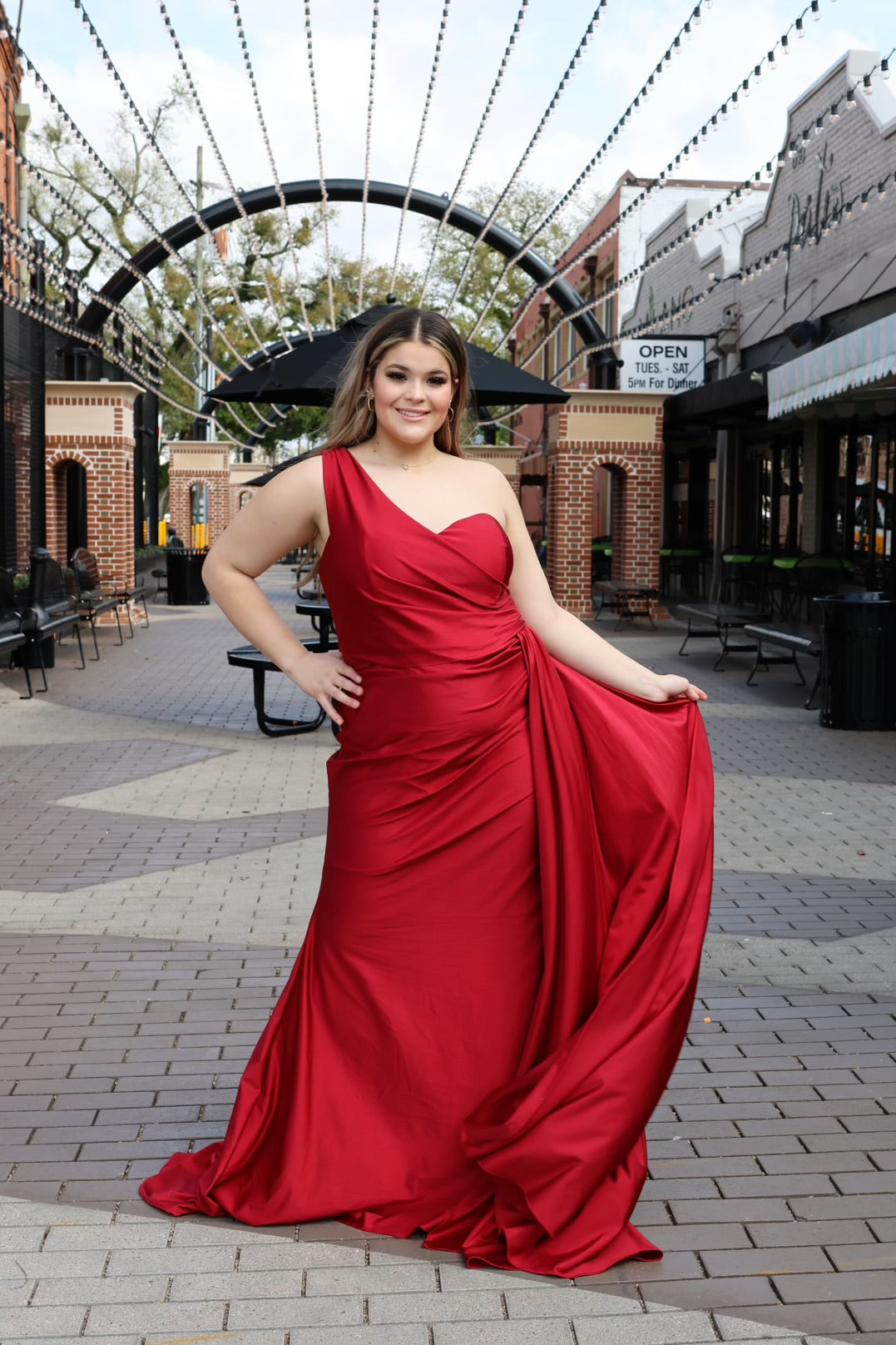 Sienna One Shoulder Satin Gown-Dresses-17 young dress-Shop with Bloom West Boutique, Women's Fashion Boutique, Located in Houma, Louisiana