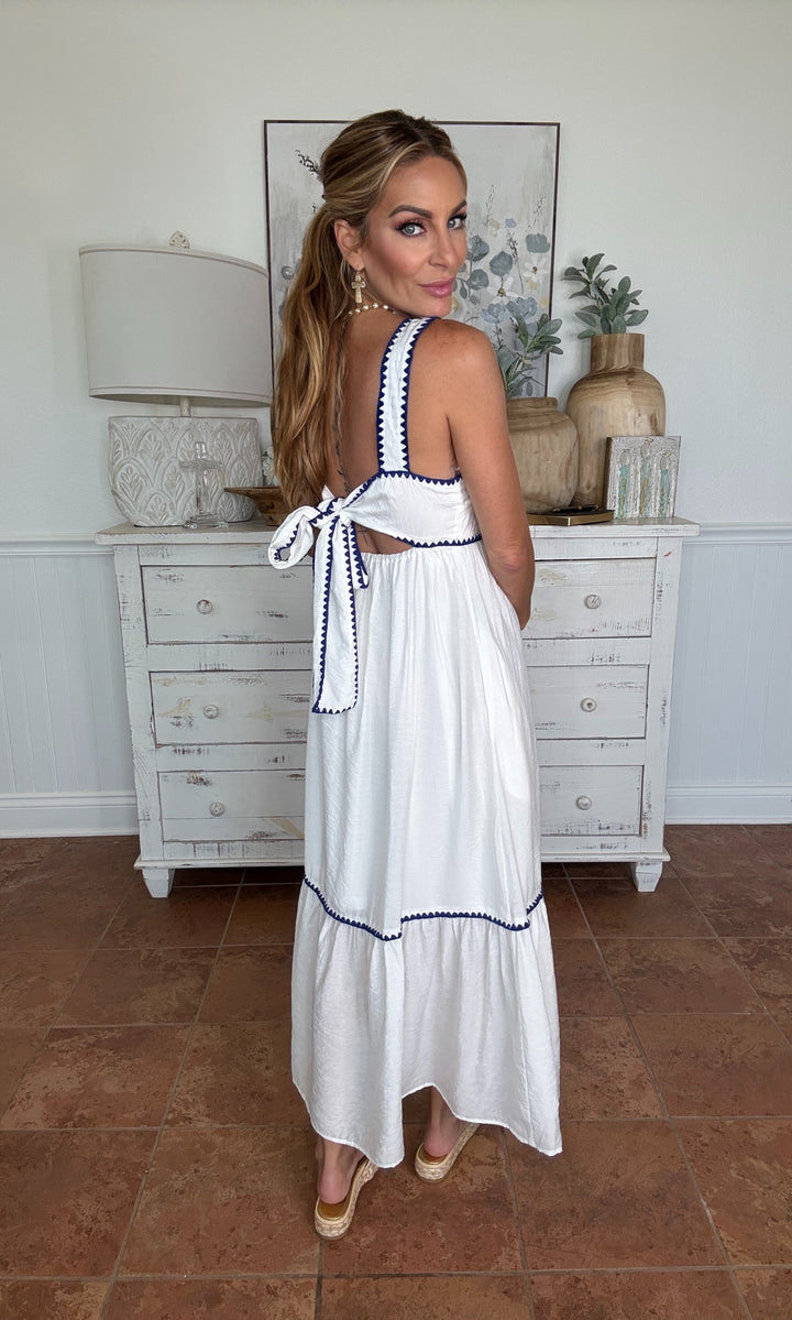 Santorini Days Dress-Midi Dresses-Entro-Shop with Bloom West Boutique, Women's Fashion Boutique, Located in Houma, Louisiana