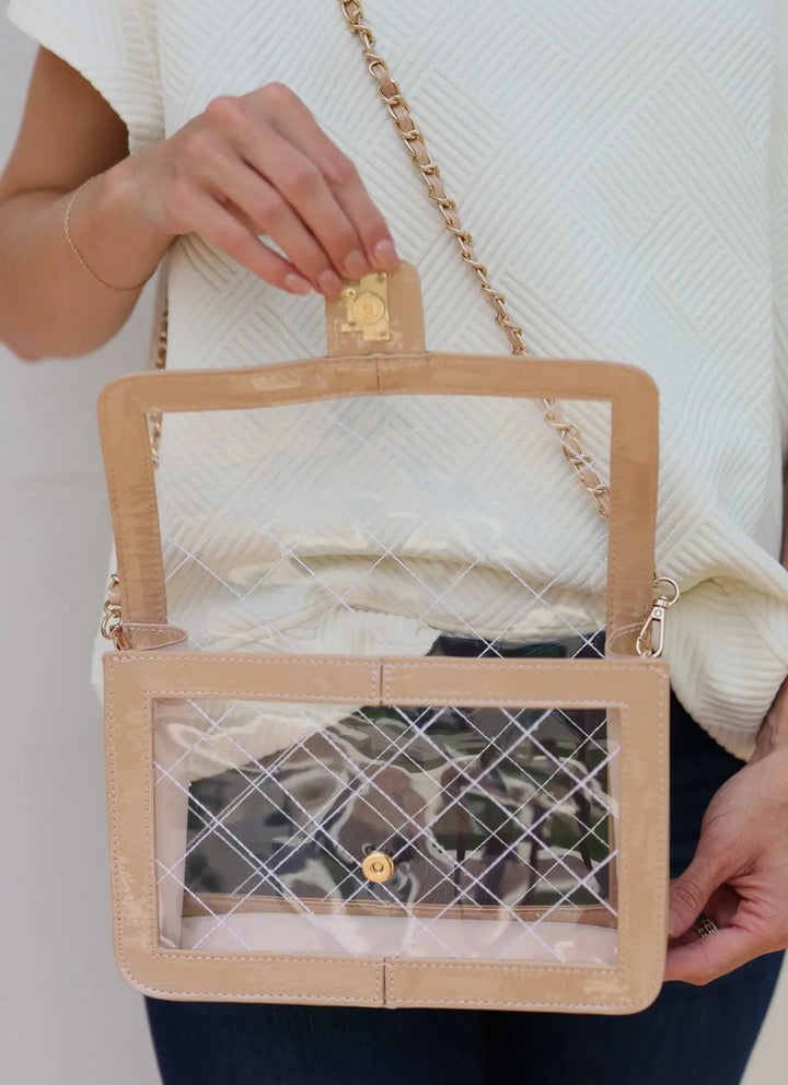 Quinn Quilted Clear Crossbody Bag-Handbags-Caroline Hill-Shop with Bloom West Boutique, Women's Fashion Boutique, Located in Houma, Louisiana