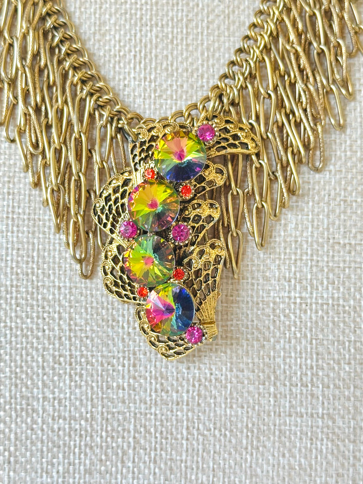 Erin Knight Vintage Margarita Watermelon Rivoli crystal Necklace-Jewelry-Erin Knight Designs-Shop with Bloom West Boutique, Women's Fashion Boutique, Located in Houma, Louisiana