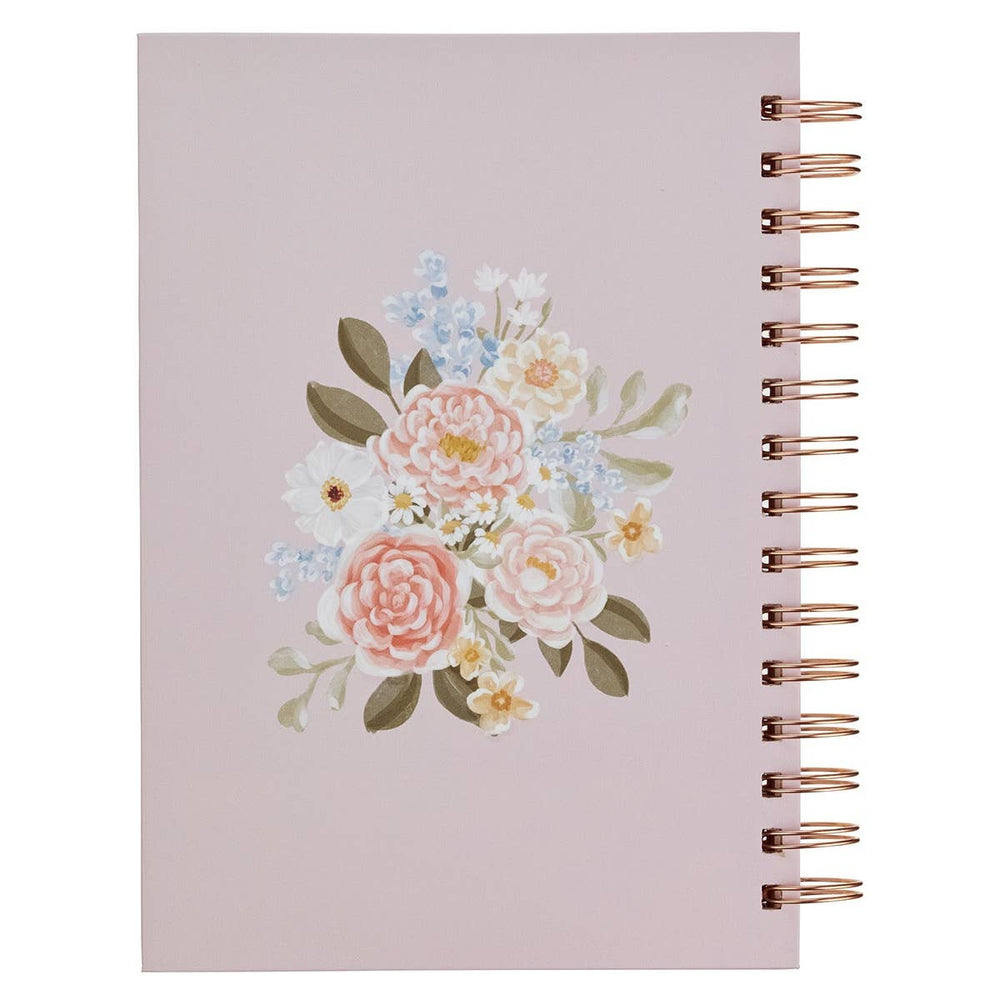 Journal Wirebound Pink Floral Strength & Dignity Prov. 31:25-Accessories-Christian Art Gifts-Shop with Bloom West Boutique, Women's Fashion Boutique, Located in Houma, Louisiana