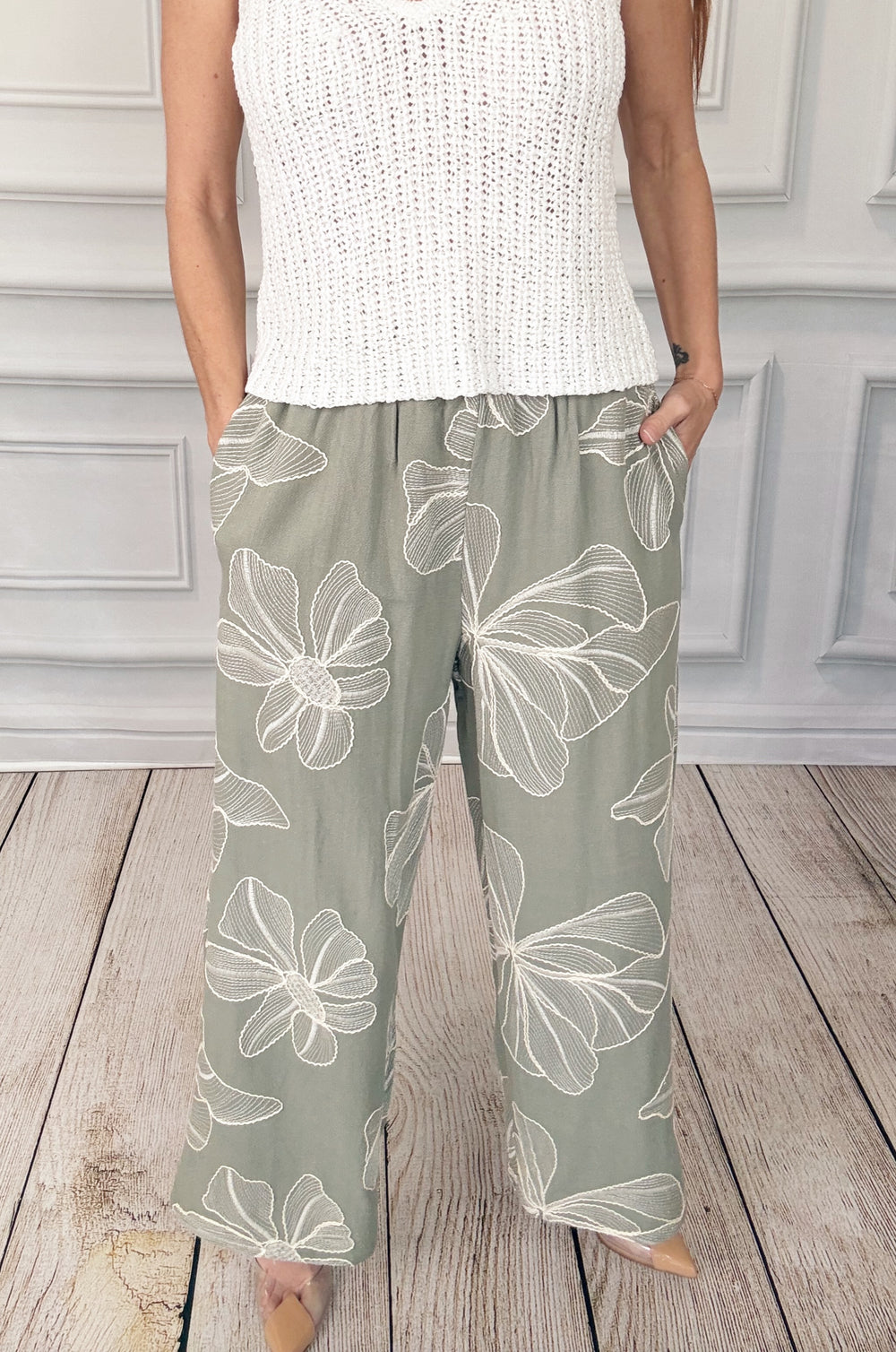 Amalfi Bloom Pants-Pants-Allie Rose-Shop with Bloom West Boutique, Women's Fashion Boutique, Located in Houma, Louisiana