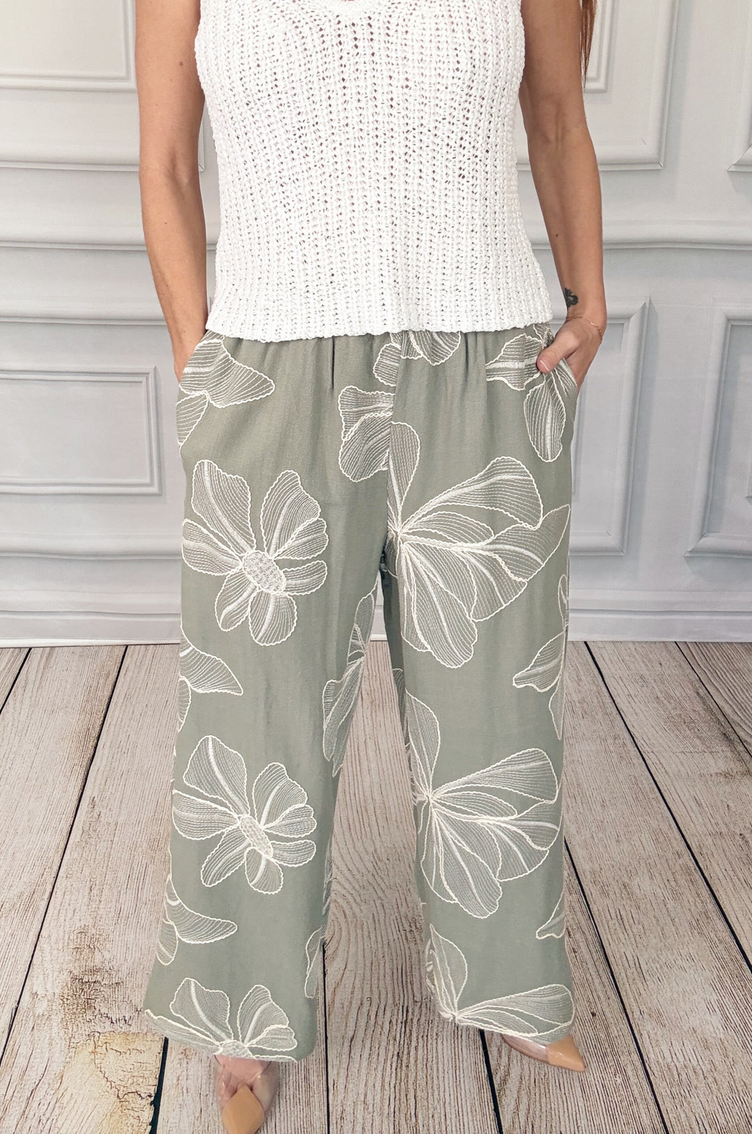 Amalfi Bloom Pants-Pants-Allie Rose-Shop with Bloom West Boutique, Women's Fashion Boutique, Located in Houma, Louisiana