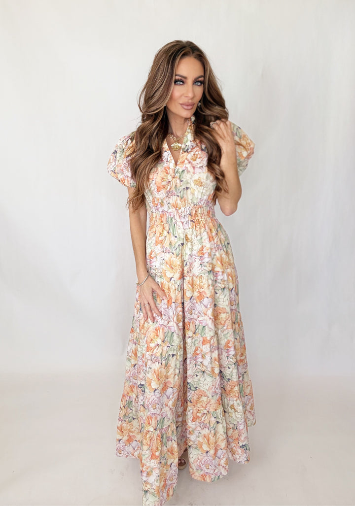 Sunrise Blossom Maxi Dress-Dresses-Entro-Shop with Bloom West Boutique, Women's Fashion Boutique, Located in Houma, Louisiana