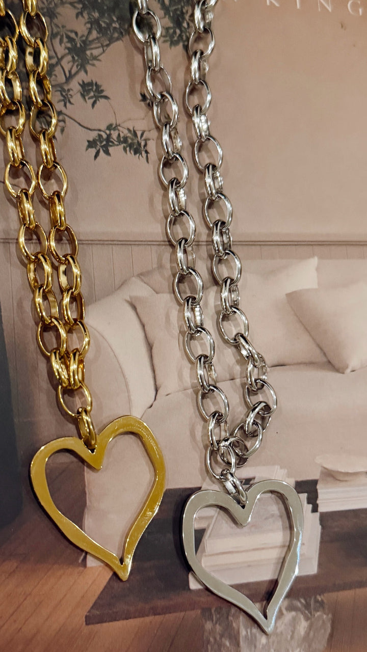 LARGE OPEN HEART NECKLACE-Chansuttpearls-Shop with Bloom West Boutique, Women&
