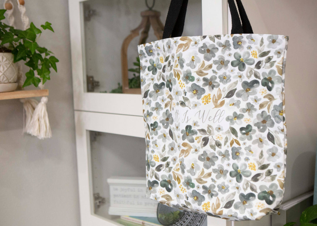 It Is Well Tote Bag for Bible | Bible Tote Bags-Accessories-Chosen & Cherished-Shop with Bloom West Boutique, Women's Fashion Boutique, Located in Houma, Louisiana