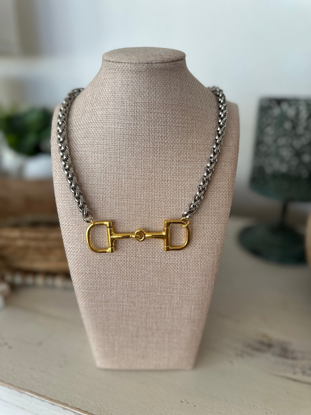 Erin Knight Large Gold Silver Thick Chain Horse Bit Necklace-Necklaces-Erin Knight Designs-Shop with Bloom West Boutique, Women's Fashion Boutique, Located in Houma, Louisiana