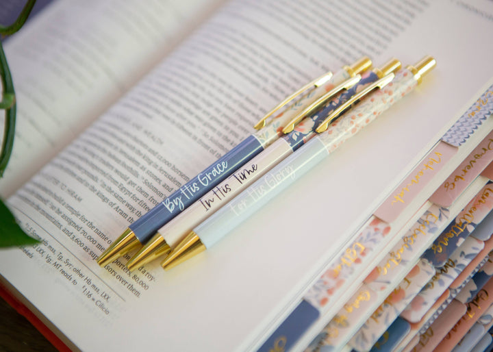 Blue Floral Christian Pens-Bible Accessories-Chosen & Cherished-Shop with Bloom West Boutique, Women's Fashion Boutique, Located in Houma, Louisiana